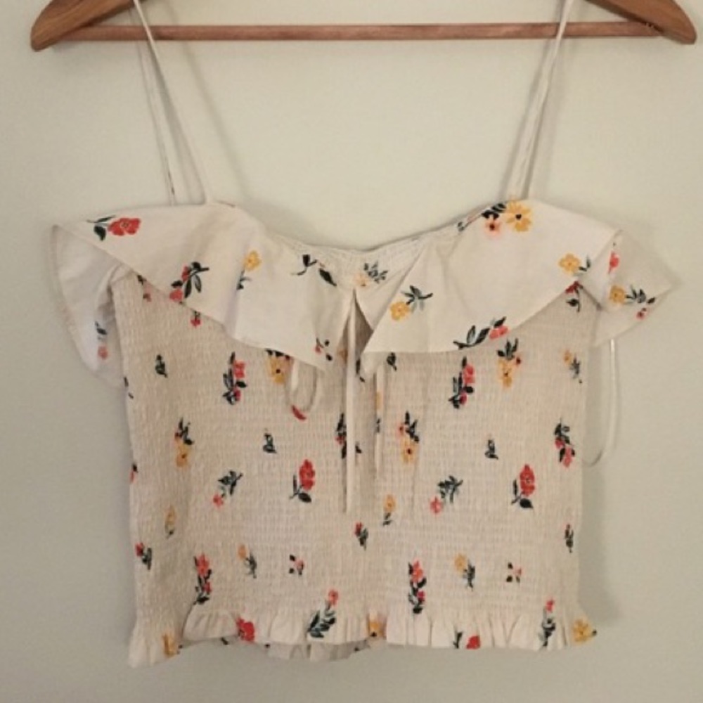 Zara Scrunched floral tube top
